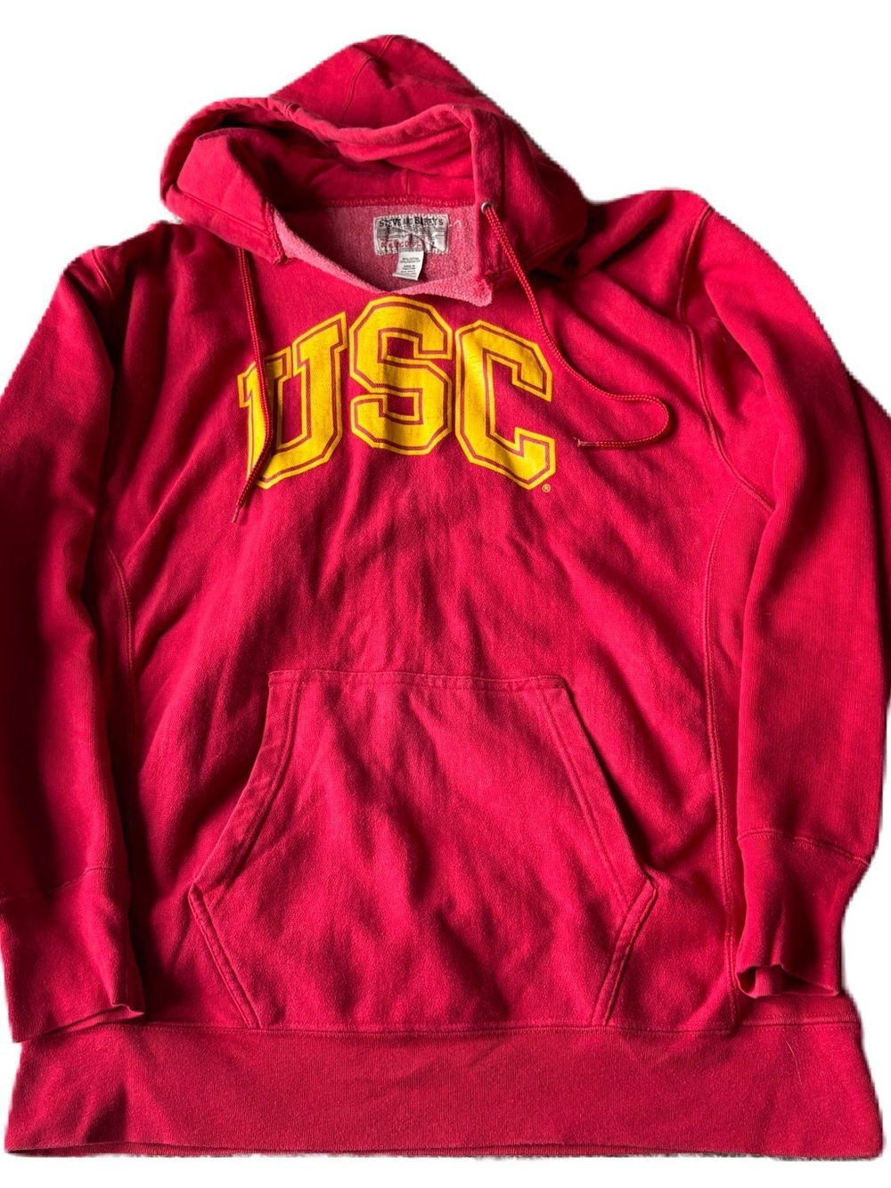 Vintage Steve & Barry's Red Hooded Sweatshirt USC Trojans Large Southern
